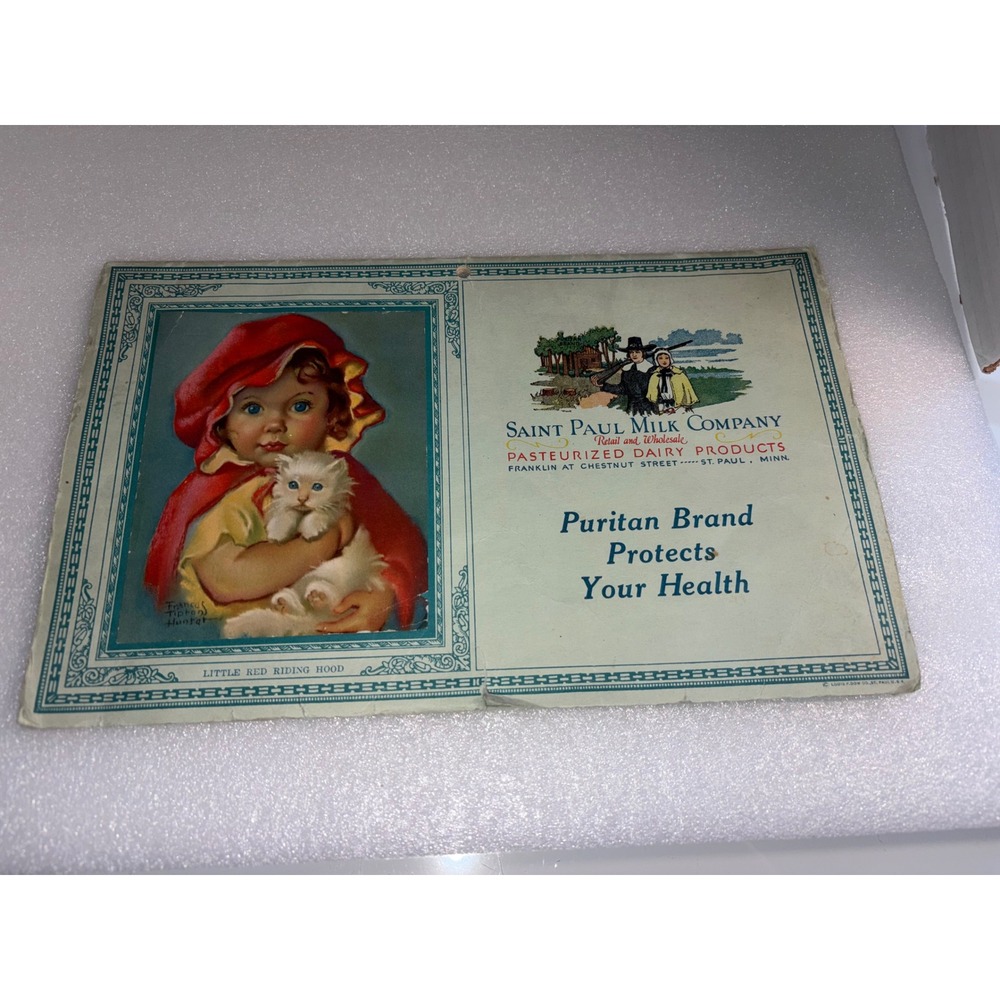 Vintage 1931 Saint Paul Milk Company Recipe Calendar Little Red Riding Hood